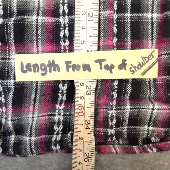 Bit & Bridle Womans Flannel Top XL Snaps 100% Cotton Cowgirl Pockets Western - Picture 7 of 10
